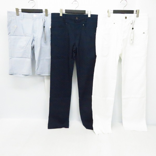 実際に弊社で買取させて頂いた【未使用】Kappa/カッパ ゴルフパンツ ストライプ/ネイビー/ホワイト 85 3点セット