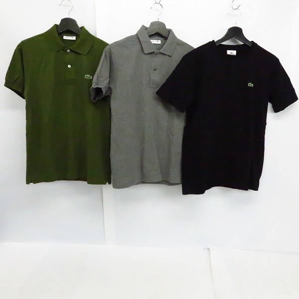 実際に弊社で買取させて頂いたLACOSTE/ラコステ ワンポイント 半袖Ｔシャツ/ポロシャツ/Ｌ/6点セットの画像 1枚目