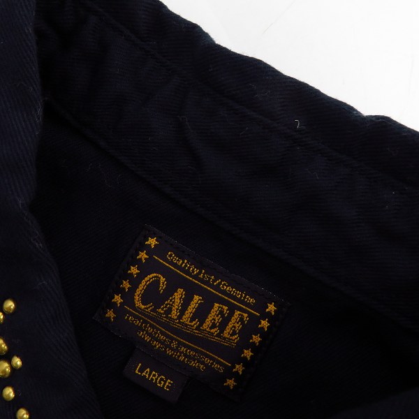 実際に弊社で買取させて頂いたCALEE/キャリー スタッズ 半袖 ウエスタンシャツ ネイビー系/Lの画像 2枚目