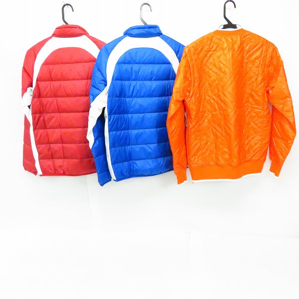 実際に弊社で買取させて頂いた【未使用】Kappa/カッパ ゴルフウェア ダウンジャケット レッド/ブルー 中綿プルオーバー M L 3点セットの画像 1枚目