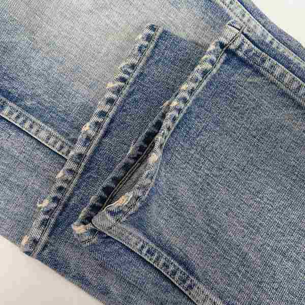 実際に弊社で買取させて頂いたBACKLASH/バックラッシュ ストレート ストレッチデニム13oz ユーズド加工 ステアーレザー/1483-18/Mの画像 7枚目