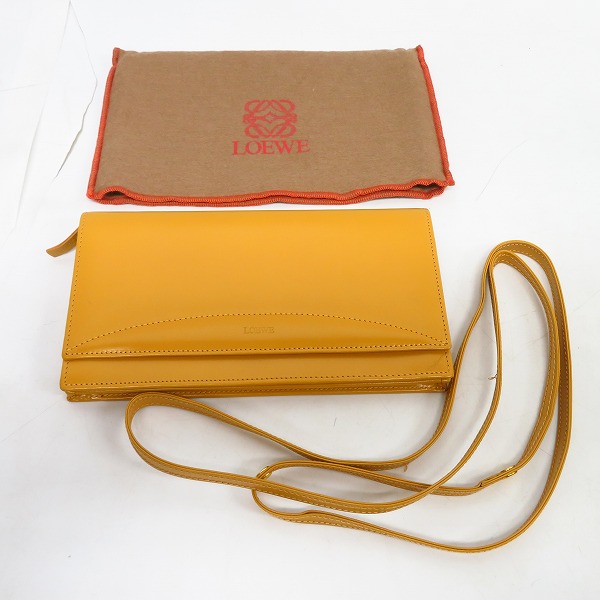 実際に弊社で買取させて頂いたLOEWE/ロエベ レザー ポーチ ショルダー イエローの画像 7枚目