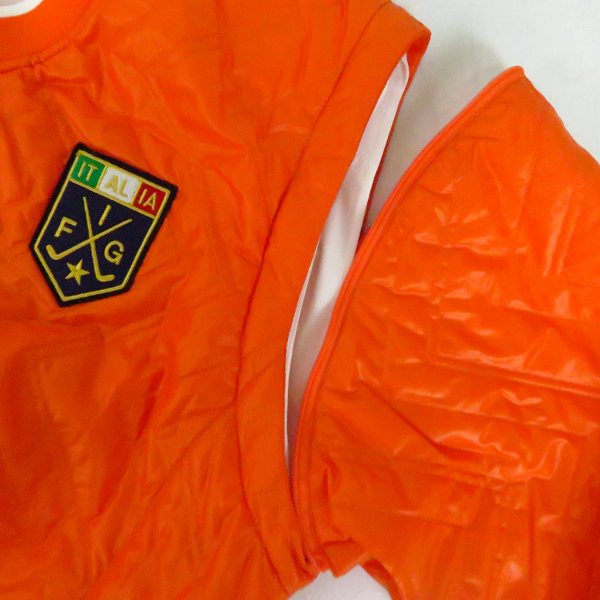 実際に弊社で買取させて頂いた【未使用】Kappa/カッパ ゴルフウェア ダウンジャケット レッド/ブルー 中綿プルオーバー M L 3点セットの画像 5枚目