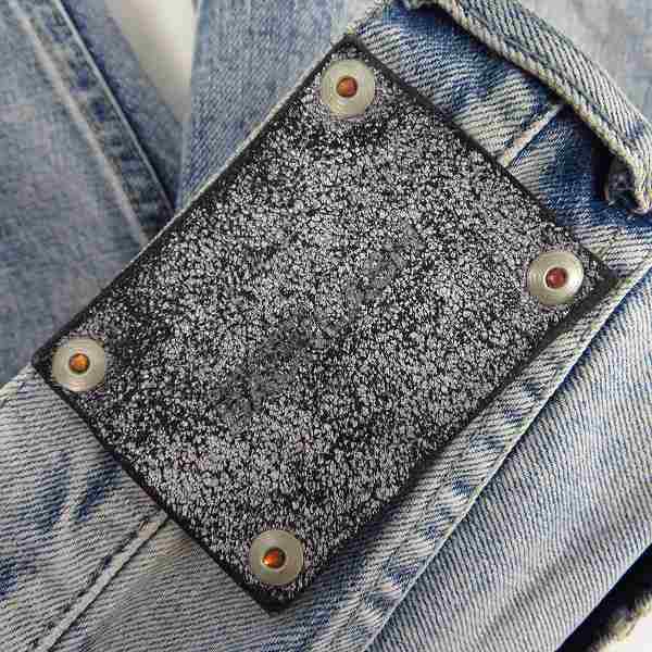 実際に弊社で買取させて頂いたBACKLASH/バックラッシュ ストレート ストレッチデニム13oz ユーズド加工 ステアーレザー/1483-18/Mの画像 2枚目