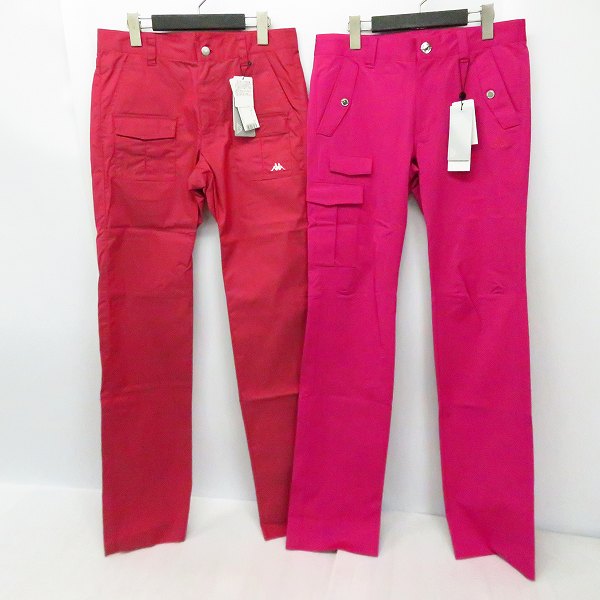 実際に弊社で買取させて頂いた【未使用】kappa/カッパ ゴルフ ロングパンツ エンジ系 KG312PA42/ピンク系 KG412PA01 2点セット/76
