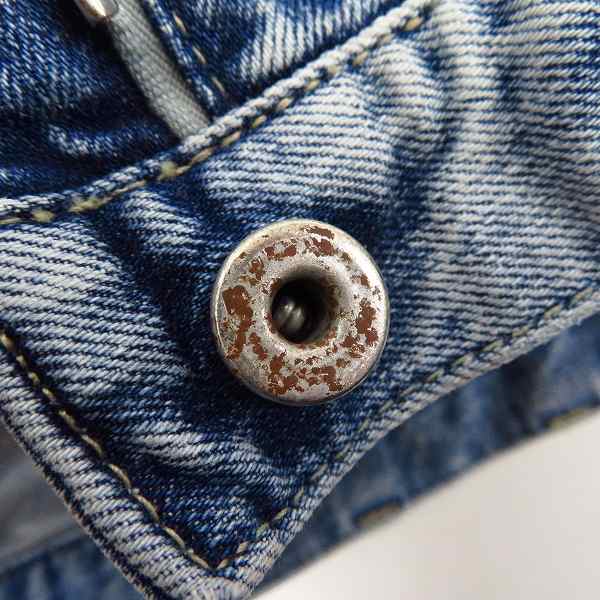 実際に弊社で買取させて頂いたBACKLASH/バックラッシュ ストレート ストレッチデニム13oz ユーズド加工 ステアーレザー/1483-18/Mの画像 5枚目