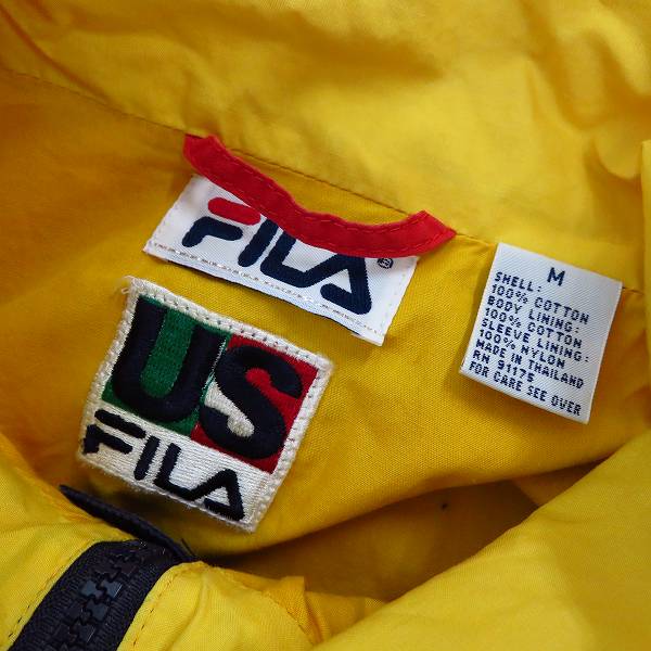 実際に弊社で買取させて頂いたUS FILA/フィラ 袖ロゴプリント ジップアップ コットンジャケット Size：Mの画像 2枚目