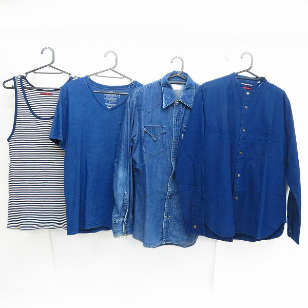 実際に弊社で買取させて頂いたブルーブルー/ティグルブロカンテ ウェスタンシャツ/ノーカラーシャツ/Tシャツ/タンクトップ 2/3/M 4点セット 