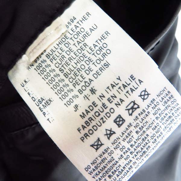 実際に弊社で買取させて頂いたDIESEL BLACK GOLD/ディーゼルブラックゴールド スタッズ レザー シングルライダース ジャケット/ブラック 48の画像 4枚目