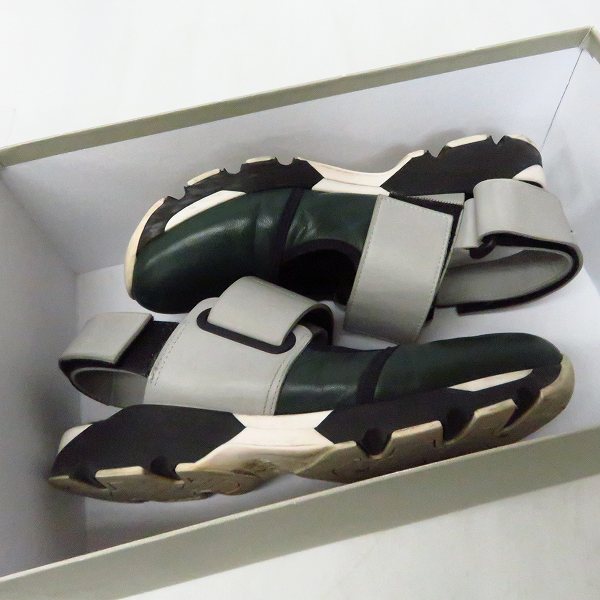 実際に弊社で買取させて頂いたMARNI/マルニ レザー ストラップスニーカー SNZWW18G01/37の画像 8枚目