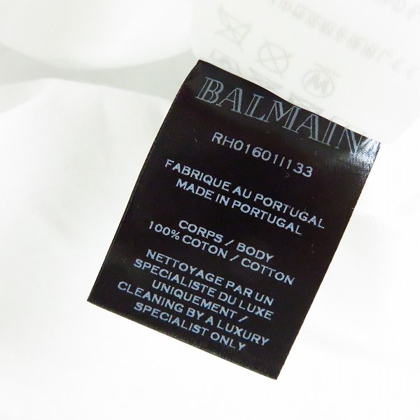 実際に弊社で買取させて頂いた【JPタグ】BALMAIN/バルマン 19SS シグネチャーロゴ 半袖Tシャツ RH016011133/XSの画像 4枚目