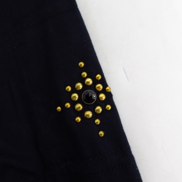 実際に弊社で買取させて頂いたCALEE/キャリー スタッズ 半袖 ウエスタンシャツ ネイビー系/Lの画像 5枚目