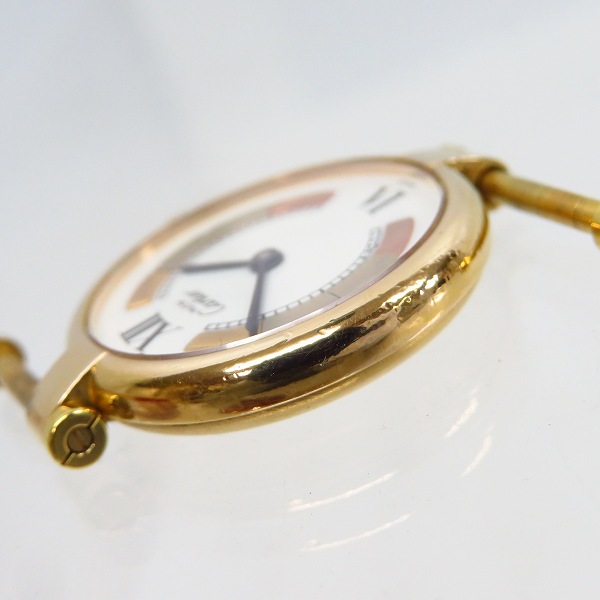 実際に弊社で買取させて頂いたCartier/カルティエ ヴェルメイユ トリニティ文字盤/925ケース レザーベルト欠品【動作未確認】の画像 4枚目