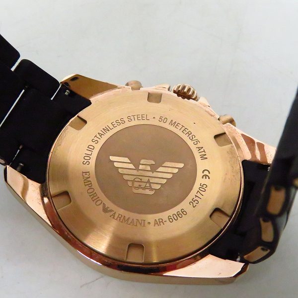 実際に弊社で買取させて頂いたEMPORIO ARMANI/エンポリオアルマーニ クロノグラフ 腕時計 AR-6066の画像 3枚目