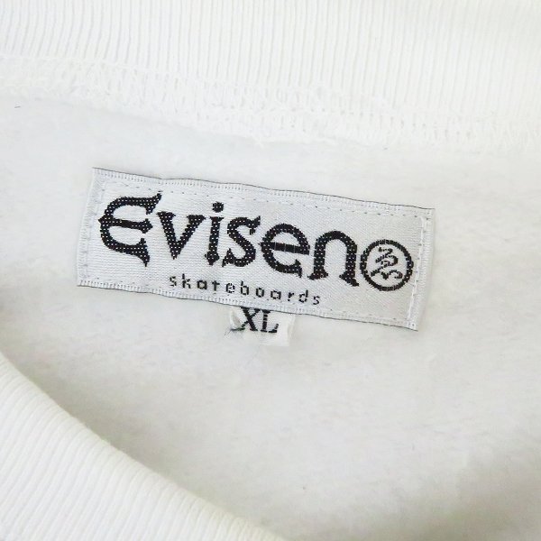 実際に弊社で買取させて頂いたEvisen Skateboards/エビセンスケートボード プリント スウェットトレーナーホワイト/XLの画像 2枚目