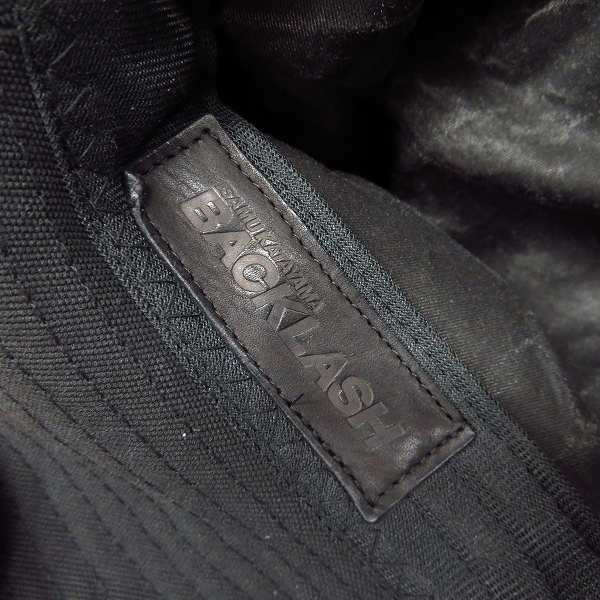 実際に弊社で買取させて頂いたBACKLASH/バックラッシュ ラムレザーリボン付き キャンバスコットン中折れハット 707-01の画像 4枚目