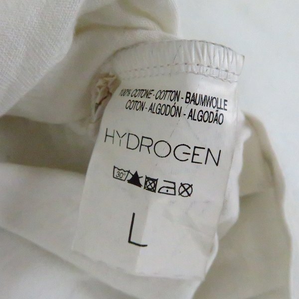 実際に弊社で買取させて頂いたHYDROGEN/ハイドロゲン スカルパッチ ハーフスリーブ/半袖 カットソー/Tシャツ ホワイト/白 Size：Lの画像 3枚目