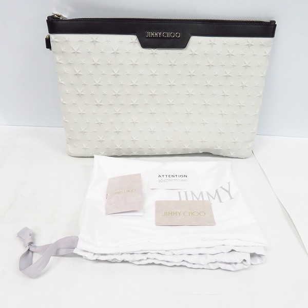 実際に弊社で買取させて頂いたJIMMY CHOO/ジミーチュウ DEREK/デレク スター レザー クラッチバッグの画像 9枚目