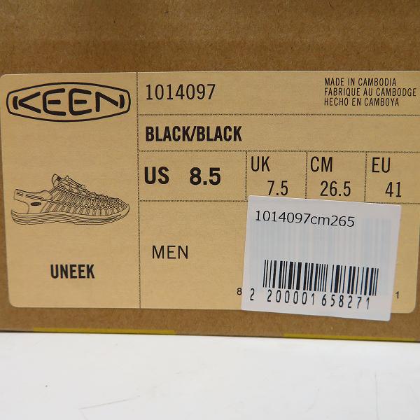 実際に弊社で買取させて頂いたKEEN/キーン UNEEK MONOCHROME/ユニークモノクローム サンダル 1014097/26.5の画像 7枚目