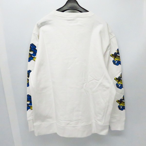 実際に弊社で買取させて頂いたEvisen Skateboards/エビセンスケートボード プリント スウェットトレーナーホワイト/XLの画像 1枚目