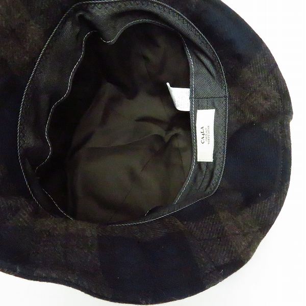 実際に弊社で買取させて頂いたCA4LA/カシラ 裏地 チェック柄 キャスキャップ/帽子の画像 4枚目