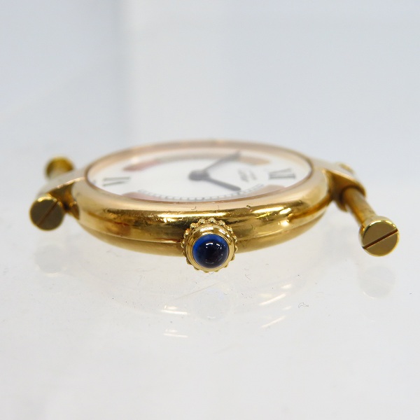 実際に弊社で買取させて頂いたCartier/カルティエ ヴェルメイユ トリニティ文字盤/925ケース レザーベルト欠品【動作未確認】の画像 3枚目