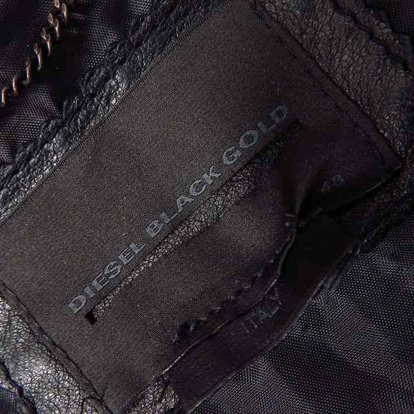 実際に弊社で買取させて頂いたDIESEL BLACK GOLD/ディーゼルブラックゴールド スタッズ レザー シングルライダース ジャケット/ブラック 48の画像 3枚目