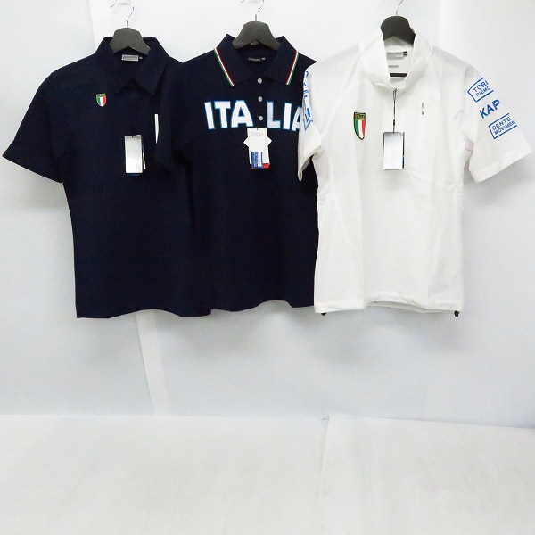 実際に弊社で買取させて頂いた【未使用】kappa/カッパ  ゴルフ 半袖ポロシャツ/ハーフジップポロ 白/ネイビー/水色他 Mサイズ 6点セットの画像 2枚目