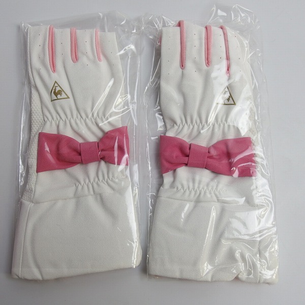 実際に弊社で買取させて頂いた【未使用】le coq sportif/ルコック ゴルフ グローブ/手袋 両手用 リボン付き/チェック 20-21cm(L) 3点セットの画像 1枚目