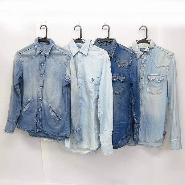 実際に弊社で買取させて頂いたBLUE BLUE/ブルーブルー デニム/シャンブレーシャツ 4点セット/1/2