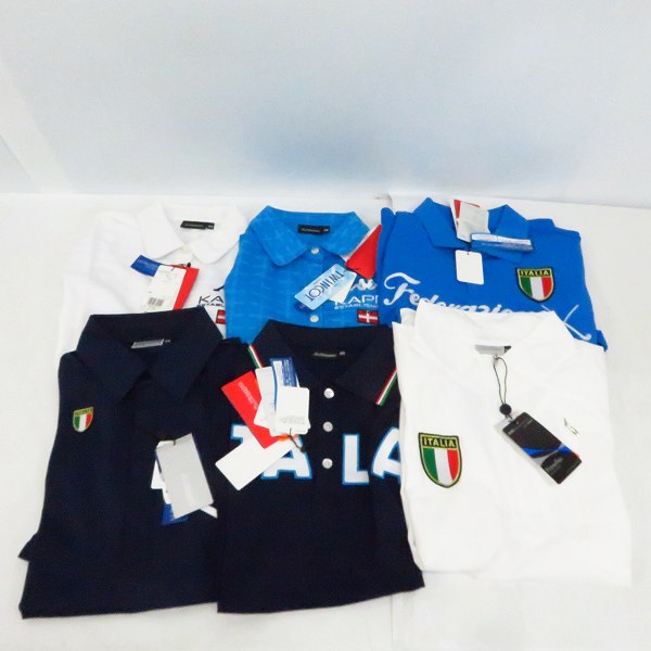 実際に弊社で買取させて頂いた【未使用】kappa/カッパ  ゴルフ 半袖ポロシャツ/ハーフジップポロ 白/ネイビー/水色他 Mサイズ 6点セット