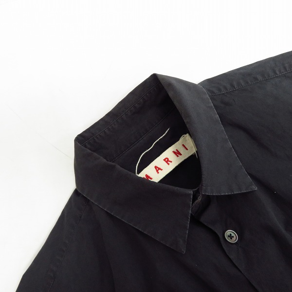 実際に弊社で買取させて頂いたMARNI/マルニ コットン半袖シャツ ブラック/黒 46の画像 5枚目