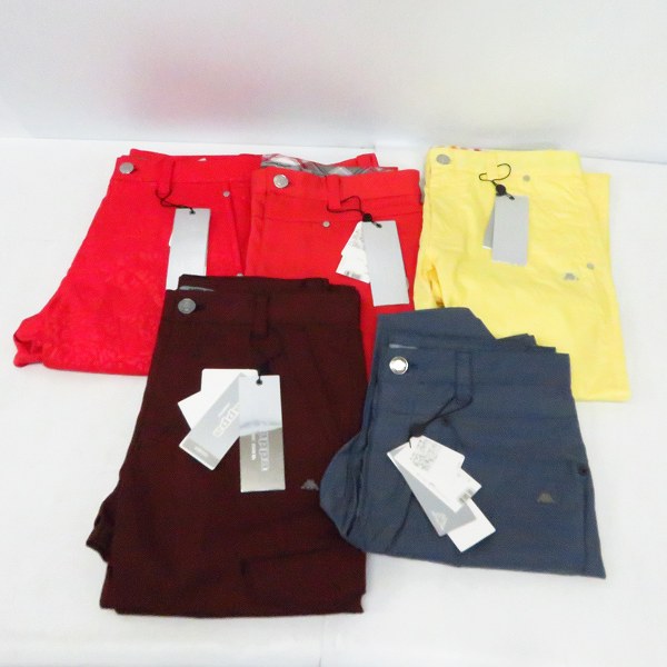 実際に弊社で買取させて頂いた【未使用】kappa/カッパ ゴルフ ハーフ/ロングパンツ 無地,チェック/レオパード柄 レッド,イエロー等 5点セット/79