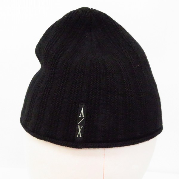 実際に弊社で買取させて頂いたARMANI EXCHANGE/アルマーニエクスチェンジ ニット帽 ブラックの画像 2枚目