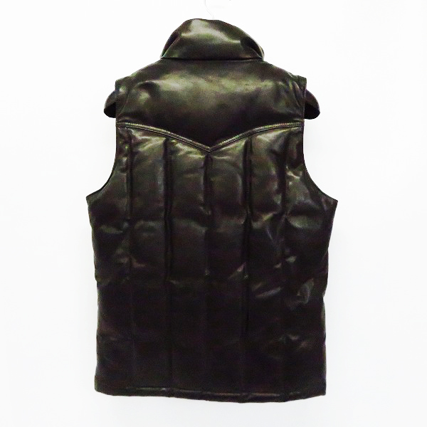 実際に弊社で買取させて頂いたBACK BONE/バックボーン カウハイドレザー ダウンベスト/BB13FW-LV11/Sの画像 1枚目