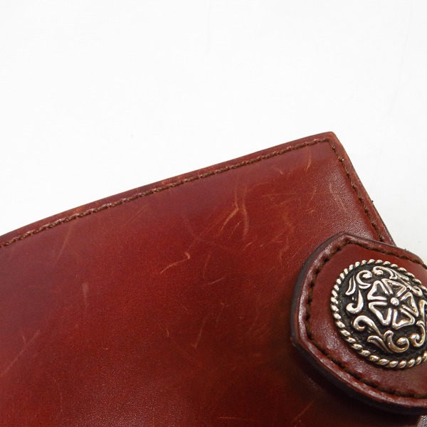 実際に弊社で買取させて頂いたFUNNY/ファニー 二つ折り コンチョ レザーウォレット/財布の画像 6枚目