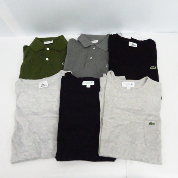 実際に弊社で買取させて頂いたLACOSTE/ラコステ ワンポイント 半袖Ｔシャツ/ポロシャツ/Ｌ/6点セット