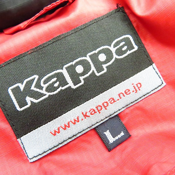 実際に弊社で買取させて頂いた【未使用】Kappa/カッパ ロゴワッペン付き ダウンベスト ゴルフウェア ブラック×レッド KG652VE42/Lの画像 2枚目
