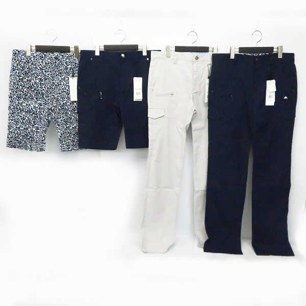 実際に弊社で買取させて頂いた【未使用】Kappa/カッパ ゴルフパンツ 総柄/ネイビー/シルバー 82/85 4点セット