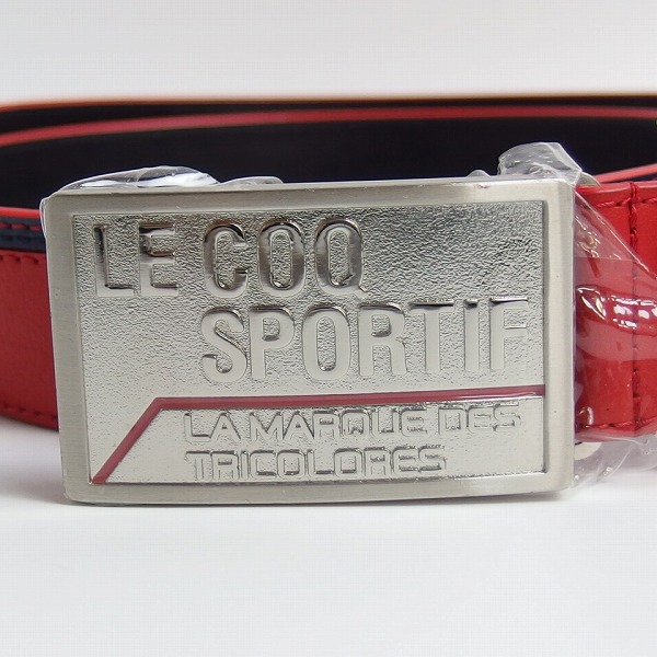 実際に弊社で買取させて頂いた【未使用】le coq sportif/ルコックスポルティフ フィットバックルベルト レッド F 最長105cm QG0662の画像 2枚目