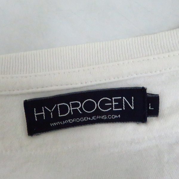 実際に弊社で買取させて頂いたHYDROGEN/ハイドロゲン スカルパッチ ハーフスリーブ/半袖 カットソー/Tシャツ ホワイト/白 Size：Lの画像 2枚目