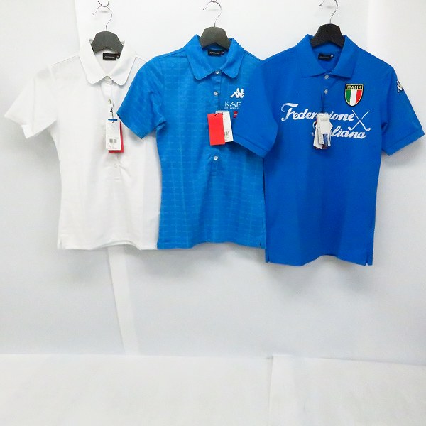 実際に弊社で買取させて頂いた【未使用】kappa/カッパ  ゴルフ 半袖ポロシャツ/ハーフジップポロ 白/ネイビー/水色他 Mサイズ 6点セットの画像 1枚目