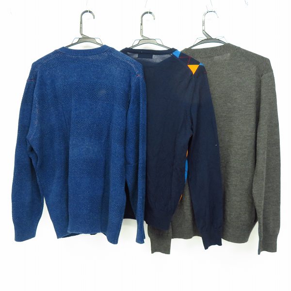 実際に弊社で買取させて頂いたブルーブルー/フレッドペリー/ポロ ラルフローレン カーディガン/アーガイルニット/4/S/L 3点セットの画像 1枚目