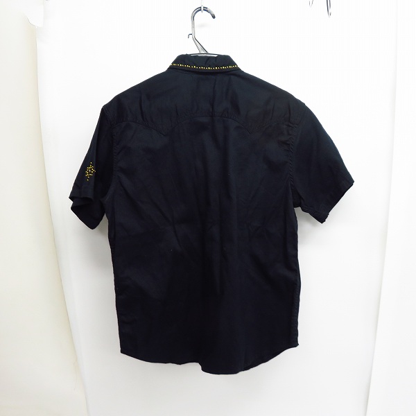 実際に弊社で買取させて頂いたCALEE/キャリー スタッズ 半袖 ウエスタンシャツ ネイビー系/Lの画像 1枚目