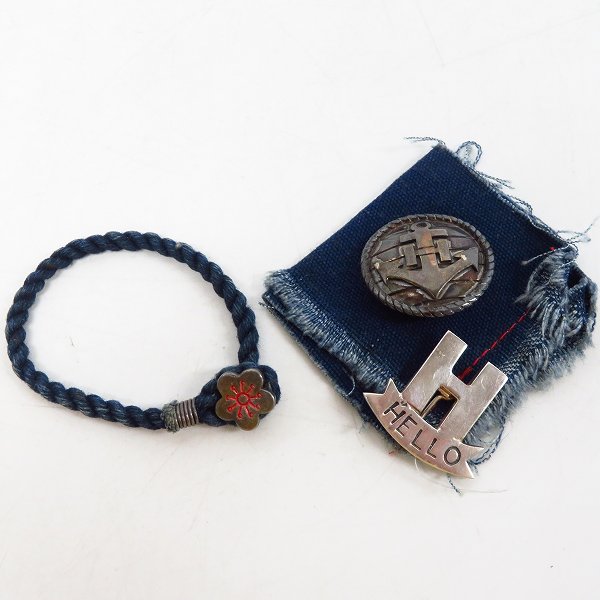 実際に弊社で買取させて頂いたハリウッドランチマーケット/ハリラン/ブルーブルー/ガイジンメイド ネックレス/ブレスレット/ピンバッジ他 7点セットの画像 2枚目