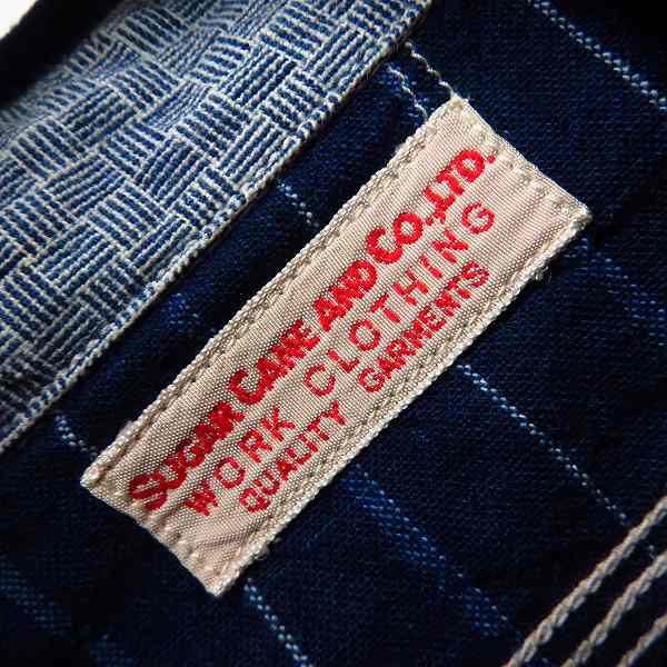 実際に弊社で買取させて頂いたSUGAR CANE/シュガーケーン フィクションロマンス ストライプ ワークシャツ 半袖 SC37643/Lの画像 2枚目