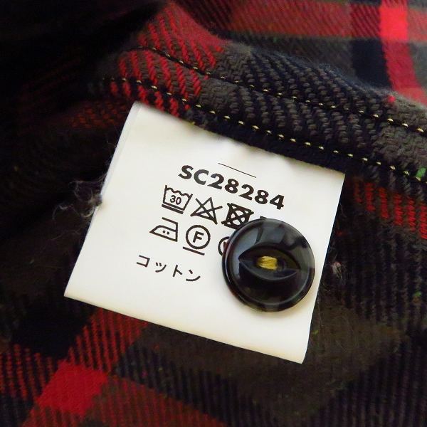 実際に弊社で買取させて頂いたSUGAR CANE/シュガーケーン 9oz FICTION ROMANCE トロイ チェック ワークシャツ SC28284/XLの画像 4枚目