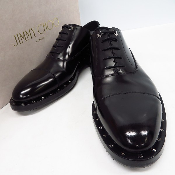 実際に弊社で買取させて頂いたJIMMY CHOO/ジミーチュウ FALCON スタースタッズ レザーシューズ/40.5