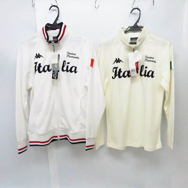 実際に弊社で買取させて頂いた【未使用】kappa/カッパ  ゴルフウェア トラックジャケット/ハーフジップハイネックシャツ M 2点セット