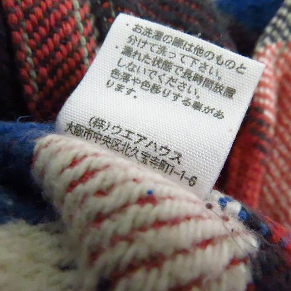 実際に弊社で買取させて頂いたDUBBLEWORKS/ダブルワークス チェック ヘビー フランネルシャツ レッド/ブルー/ホワイト 40の画像 4枚目